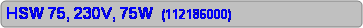 Zaoblen obdnik: HSW 75, 230V, 75W  (112186000)