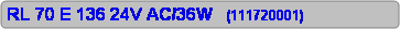 Zaoblen obdnik: RL 70 E 136 24V AC/36W   (111720001)   